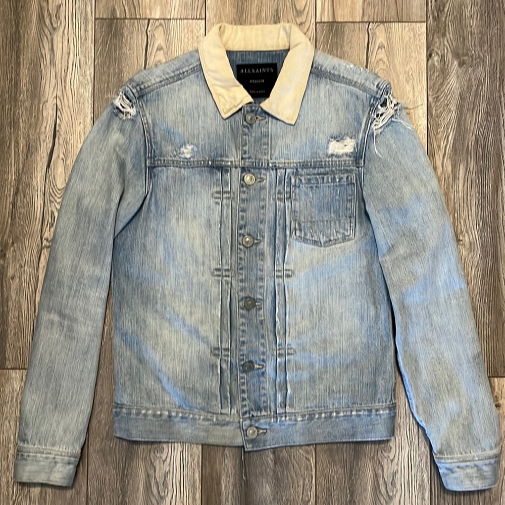 Distressed All Saints Denim Jacket